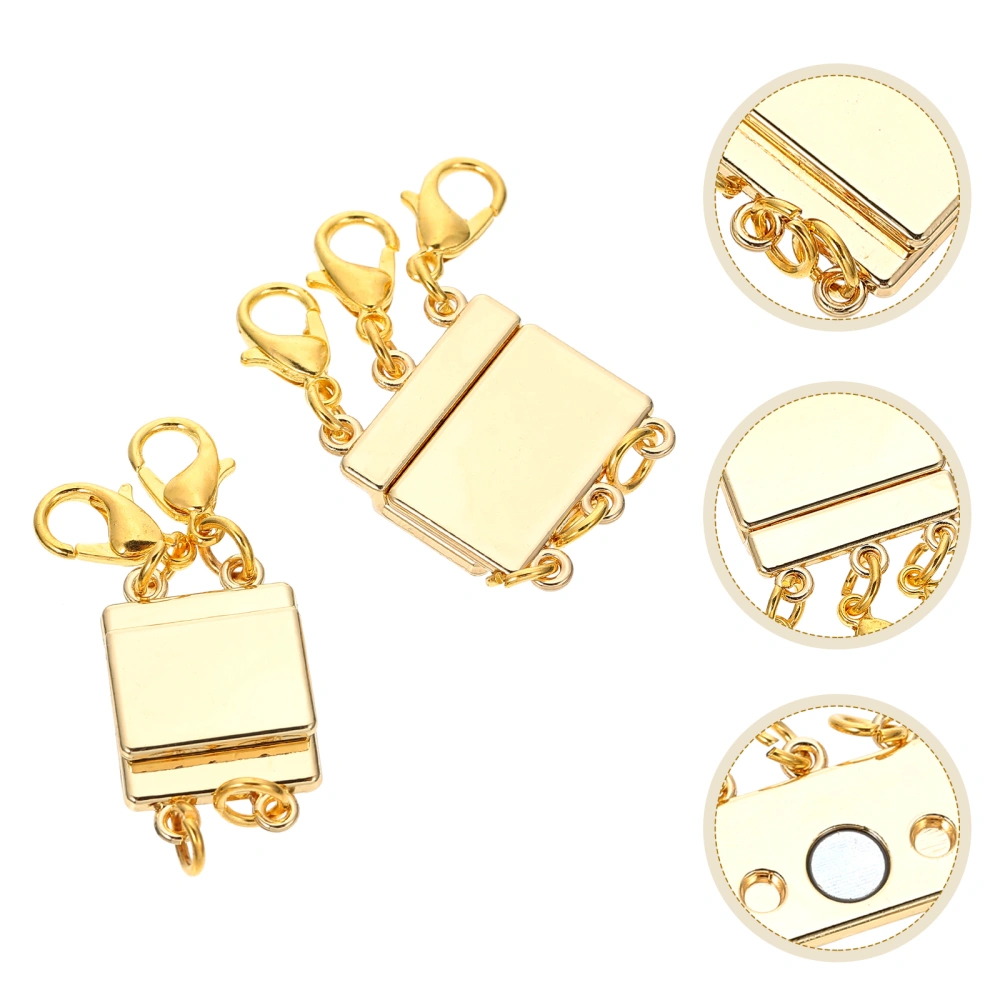 2Pcs Magnetic Necklace Connectors Necklace Bracelet Jewelry Layering Clasps