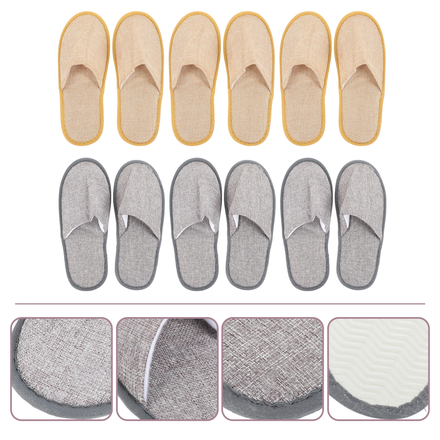 6Pairs Disposable Slippers Party Indoor Slippers Convenient Hotel Guest Shoes