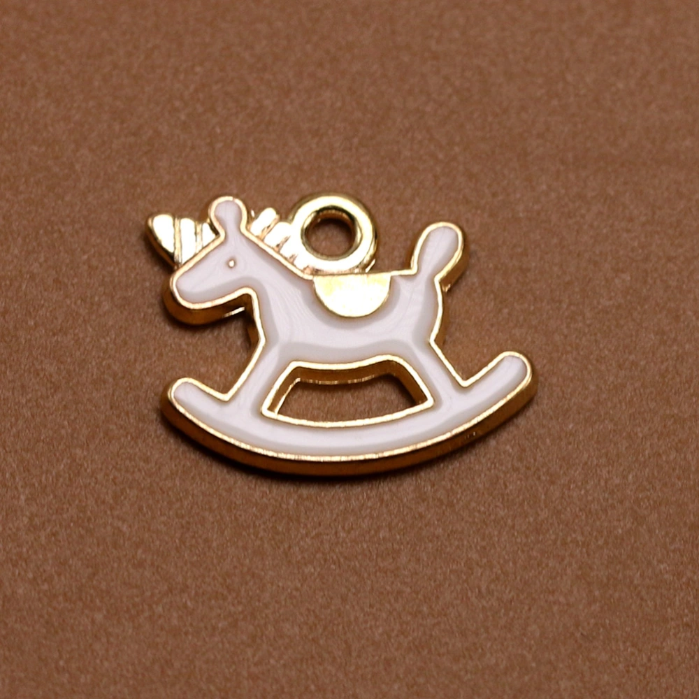 20pcs Alloy Hobby Horse Pendants Charms Jewelry Making Accessory for Earrings Bracelet (White)