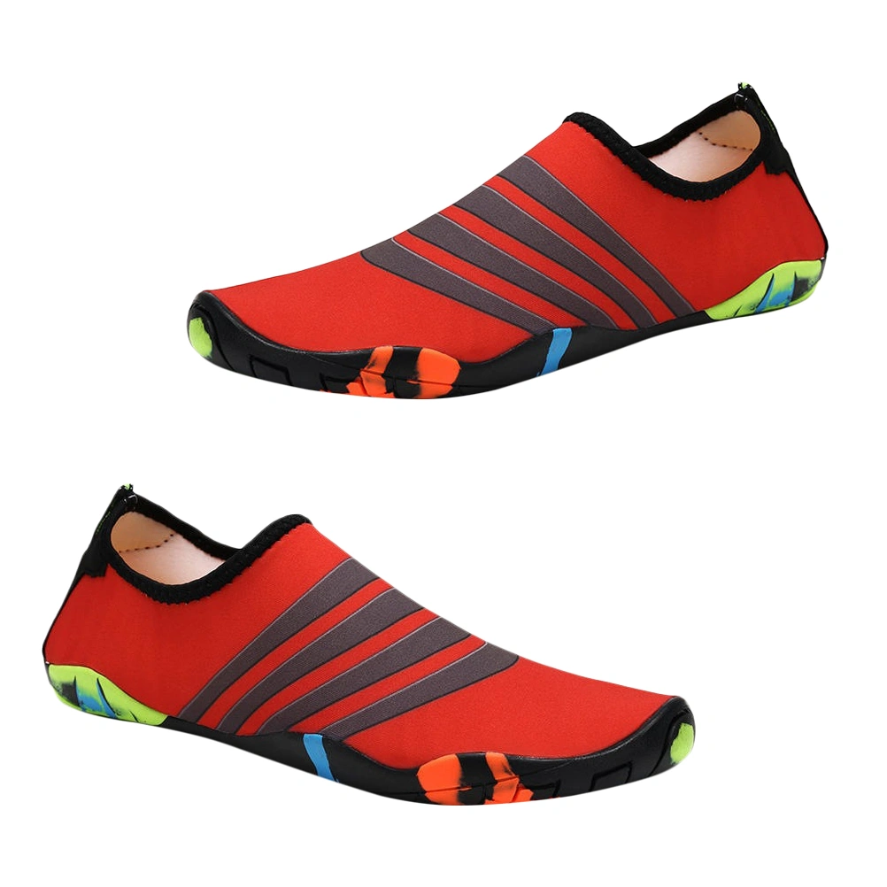 1 Pair Couples Non-slip Snorkeling Swimming Shoes Underwater Diving Shoes for Women (Red Size 39 EU39 US7 UK6)