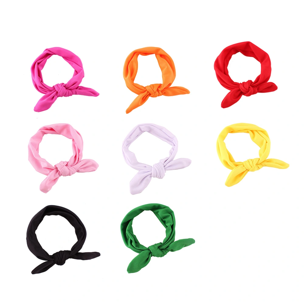 8PCS Baby Girl Headband Baby Knotted Elastic Headwrap Hairband for Infant Toddlers (Assorted Color)