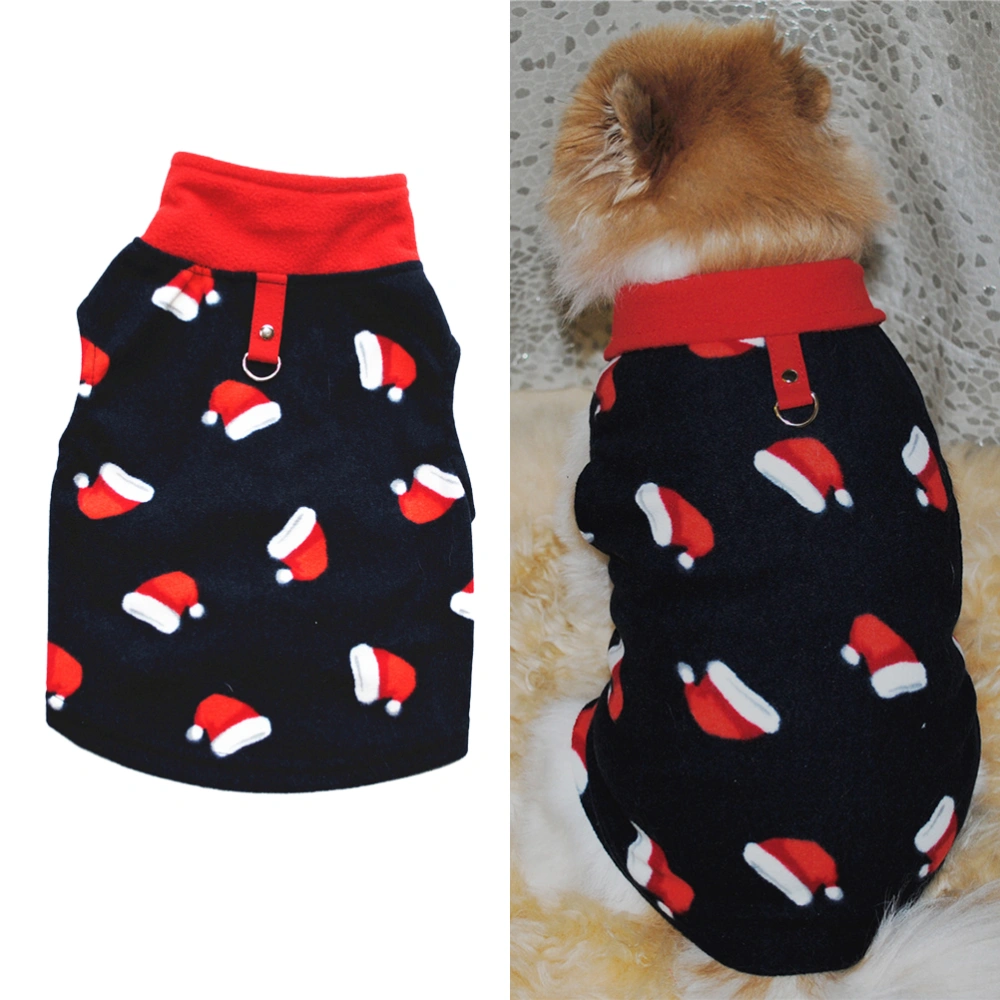 Adorable Pet Autumn Winter Clothes Warm Polar Fleece Dog Outfits Party Costumes Pet Supplies (Christmas Hat Size XXXL)