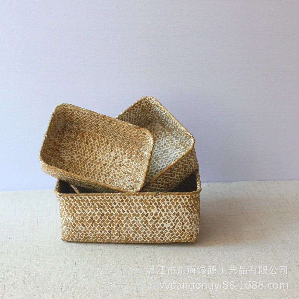 Woven Basket Handwoven Storage Basket Rustic Style Woven Basket Desktop Weaving Basket