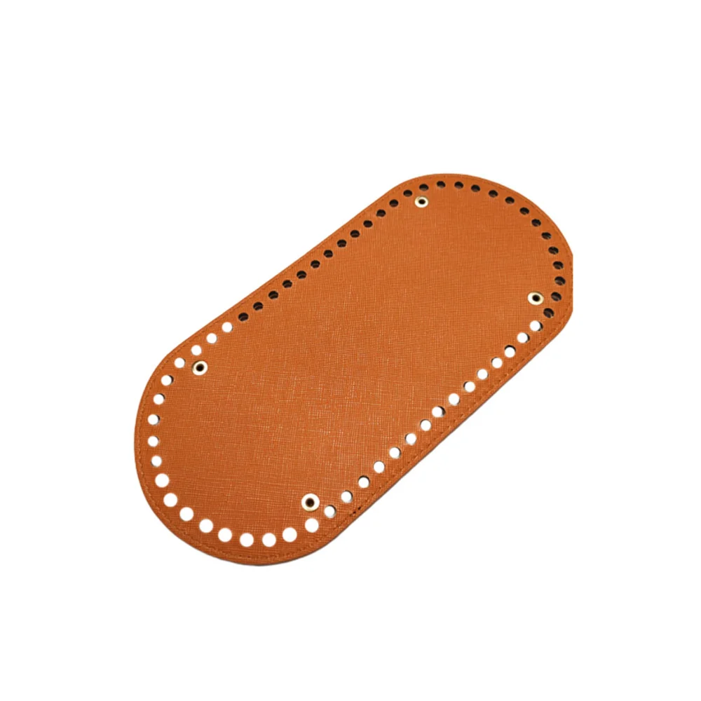 Cross Grain DIY Sewing Pouch Base Handmade Needle Crochet Bottom PU Leather Handmade Knitting Plate Accessories for Sewing Bag Purse Material Supplies (Brown)