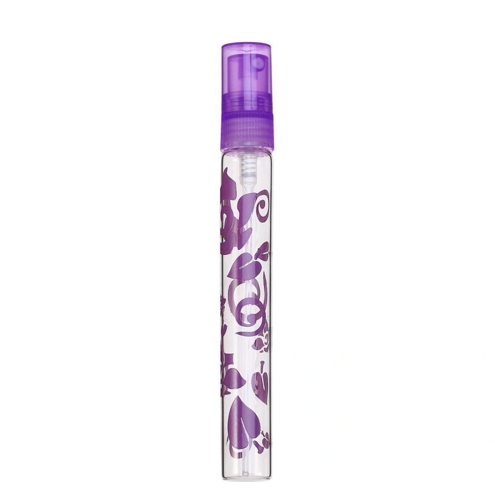 10ml Portable Glass Tube Printed Empty Perfume Bottle for Traveling (Purple)