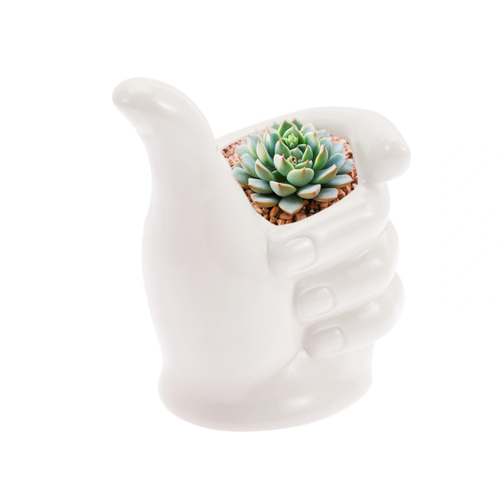 Charming Ceramic Planter Flowerpot Small Hand Shaped Succulent Plant Pot