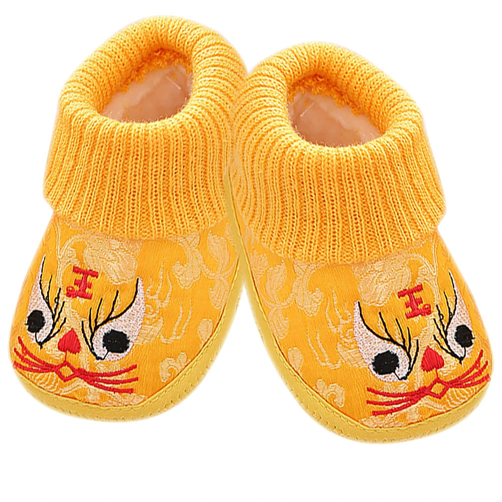1 Pair of Winter Shoes Children Warm Shoes Embroidered Casual Footwear for Kid