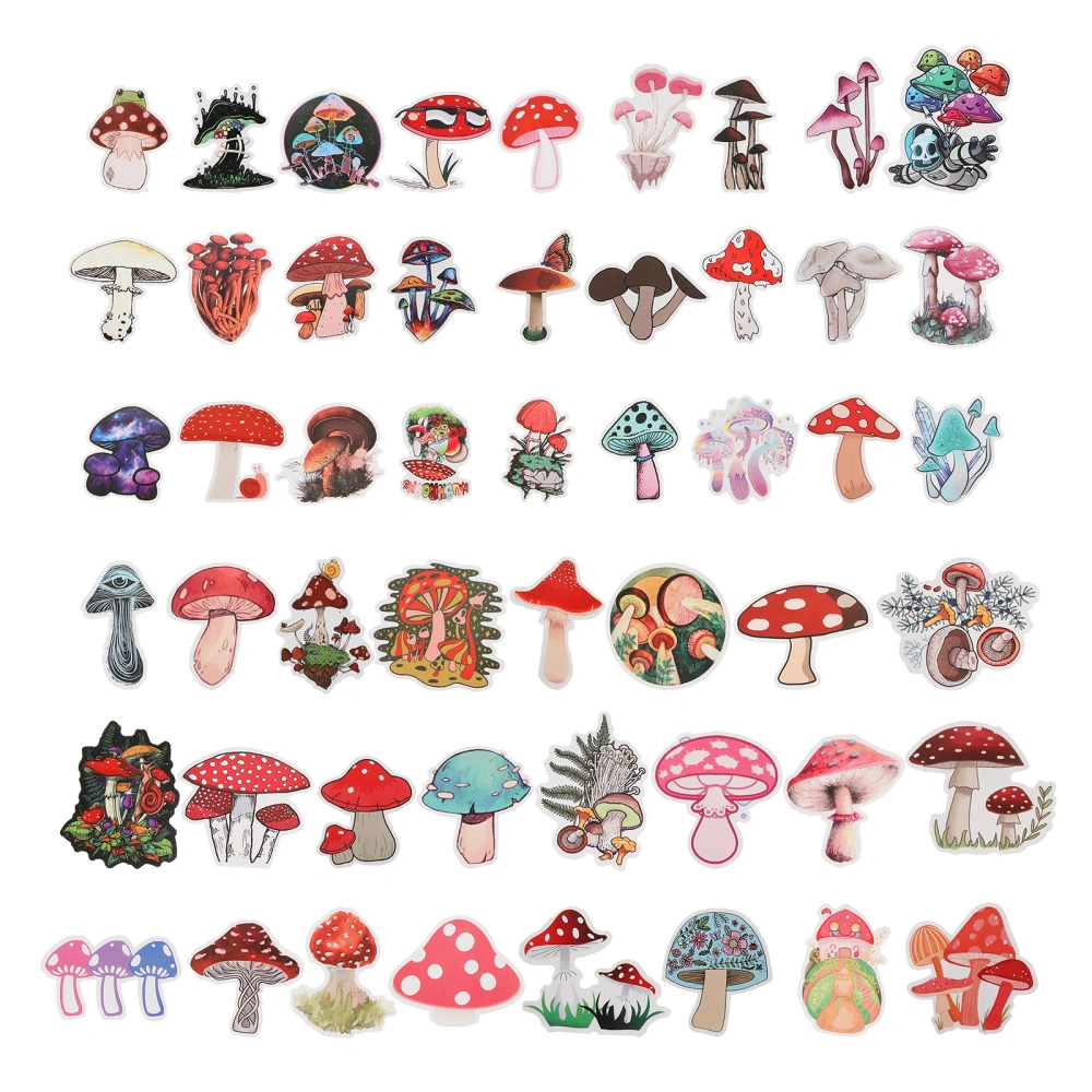 100Pcs Mushroom Decals Stickers Decoration for Scrapbook Suitcase Laptop Bottle