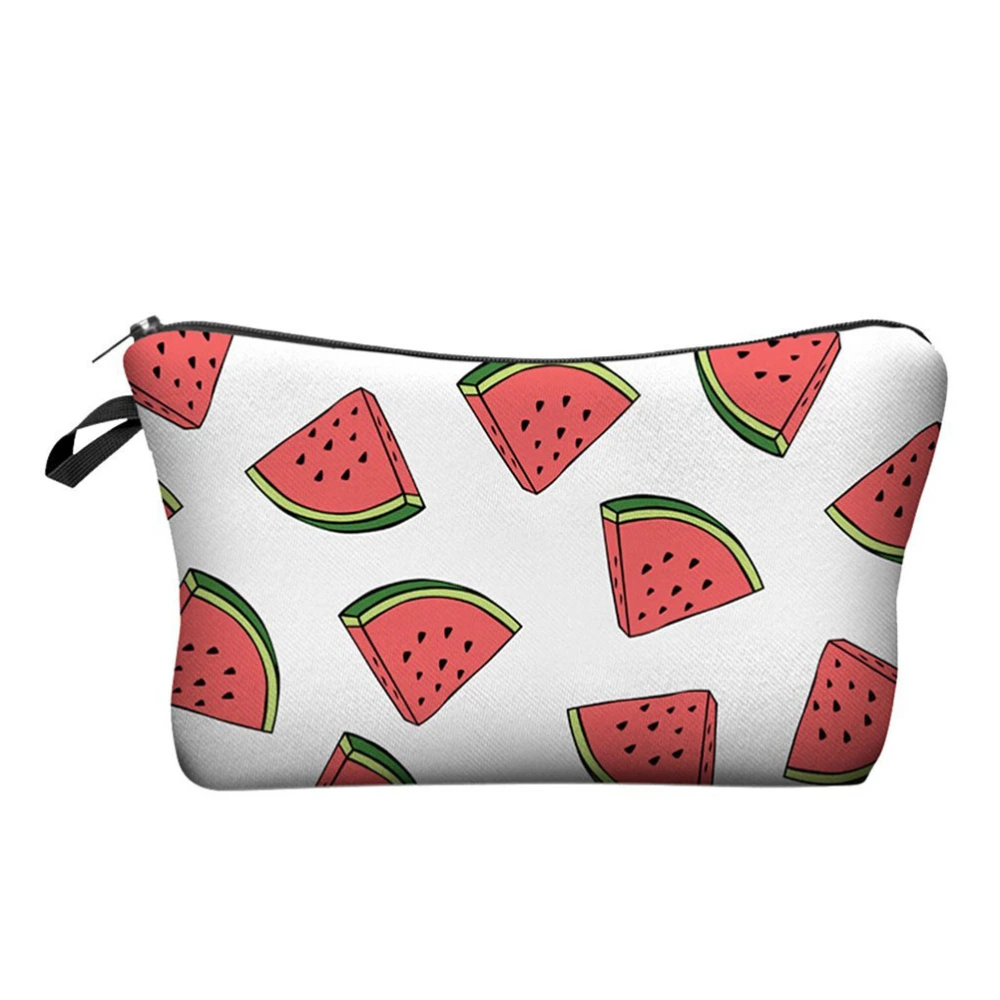 3D Printing Make Up Pouch Storage Holder Travel Hand Case Cosmetic Makeup Bag Lady Purse (Watermelon)