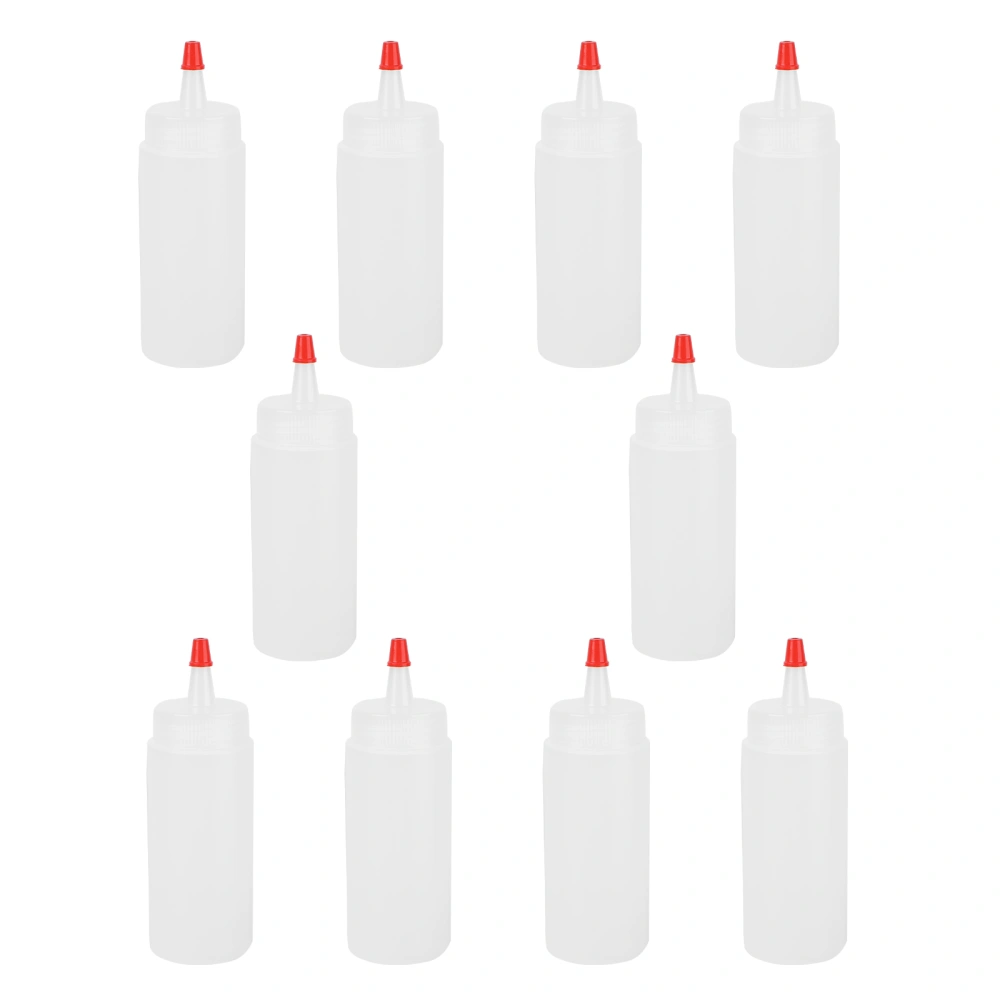 10pcs 120ml Plastic Squeeze Squirt Condiment Bottles with On Lids Dispensers for Ketchup Mustard Hot Sauces Olive Oil BBQ Set