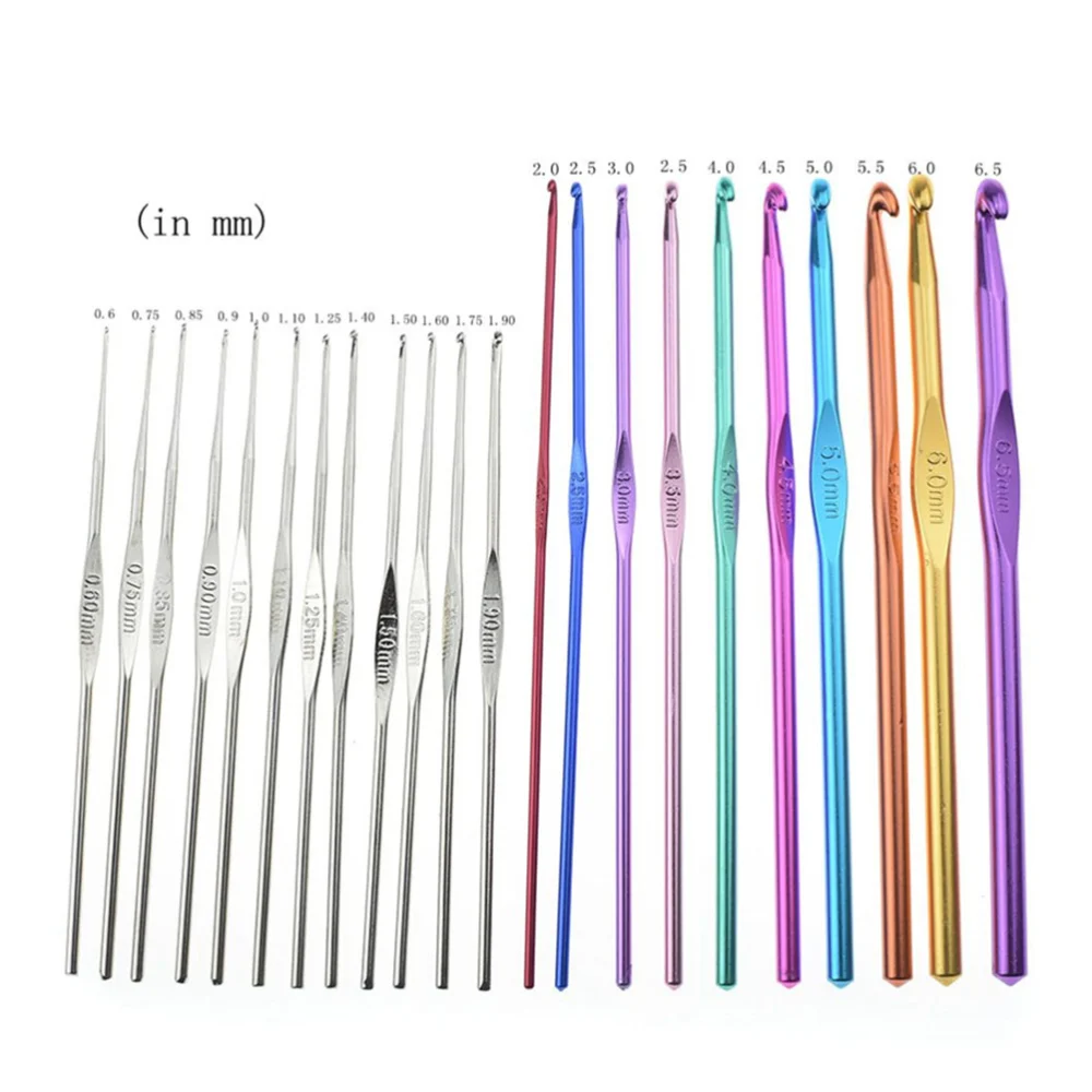 1 Set of Practical Crochet Hook Crochet Needle Knitting Tools Weaving Supplies with Purple Storage Bag