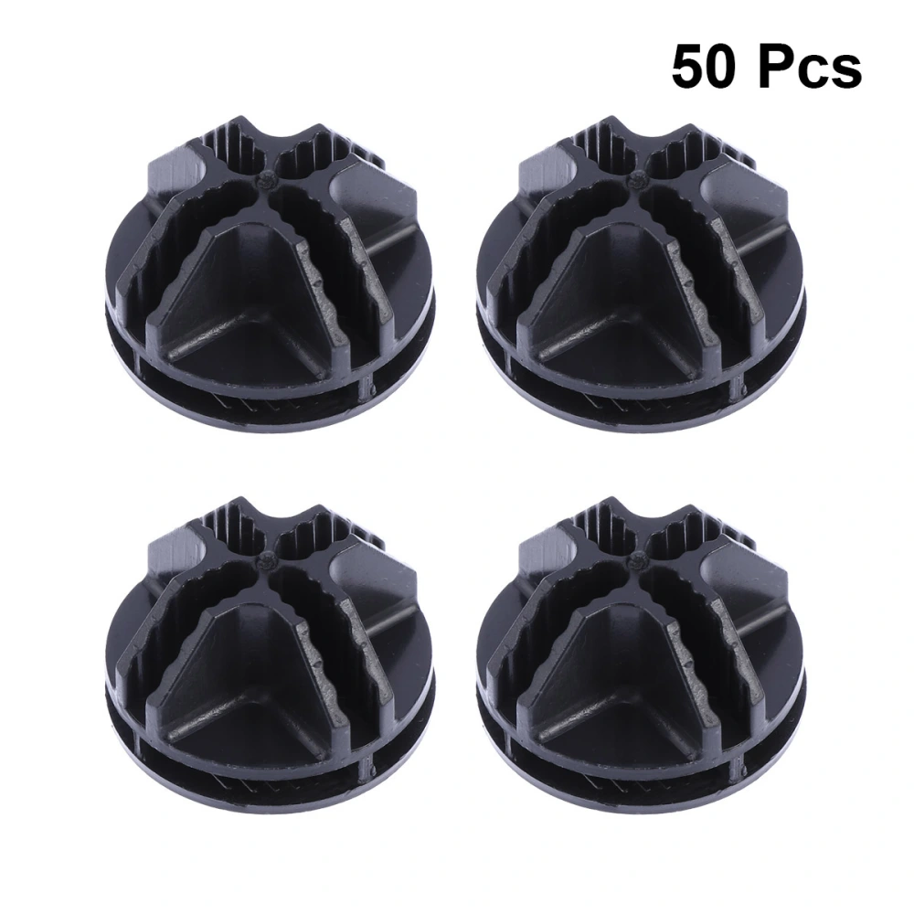 50Pcs Combine-unit Fixators Plastic Frame Joints DIY Wardrobe Connectors Storage Rack Clasp for Home Dorm (Black)