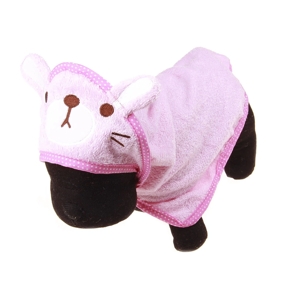 Fast Dry Pet Bath Towel Quickly Absorbing Water Bath Robe for Dog and Cat Size M (Pink)