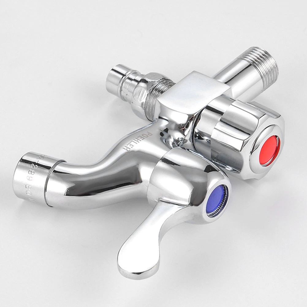 Zinc Alloy Faucet Washing Machine Double-used Tap Bathroom Toilet Faucet (Silver)