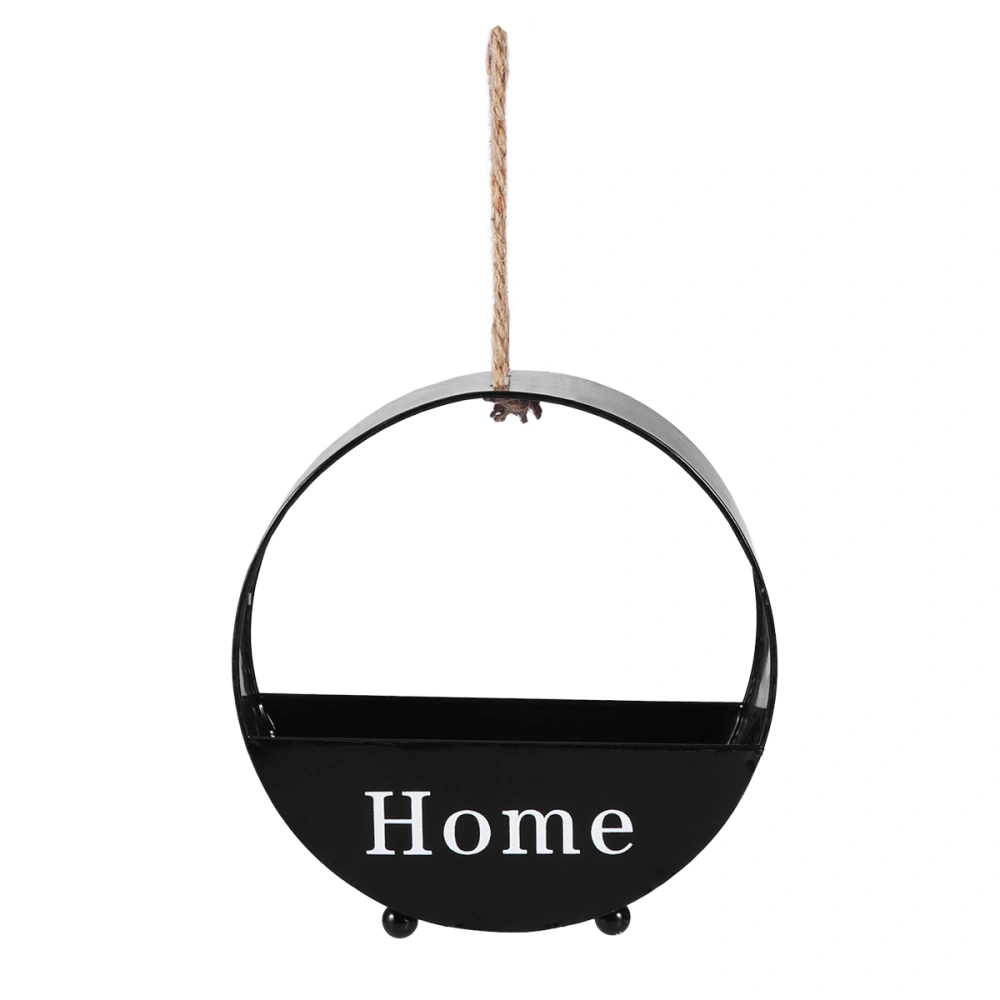 Creative New Design Metal Iron Home Flower Pot Hanging Balcony Garden Plant Planter (Black)