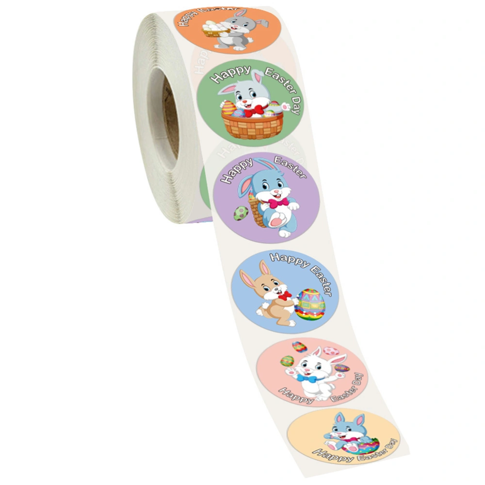 1 Roll 500pcs Easter Animal Packing Sealing Stickers Easter Theme Labels