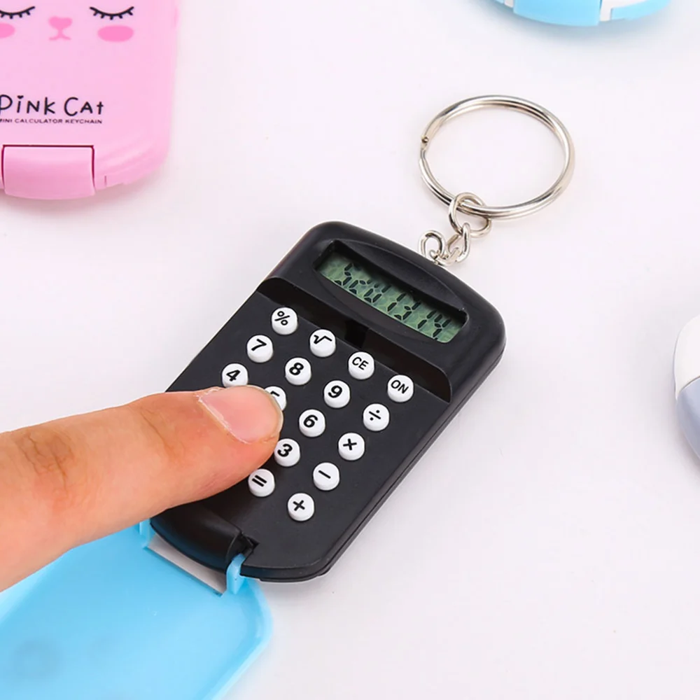 4Pcs Mini Calculator Portable Pocket Calculator Mini Calculator Keychain Mini Electronic Calculator