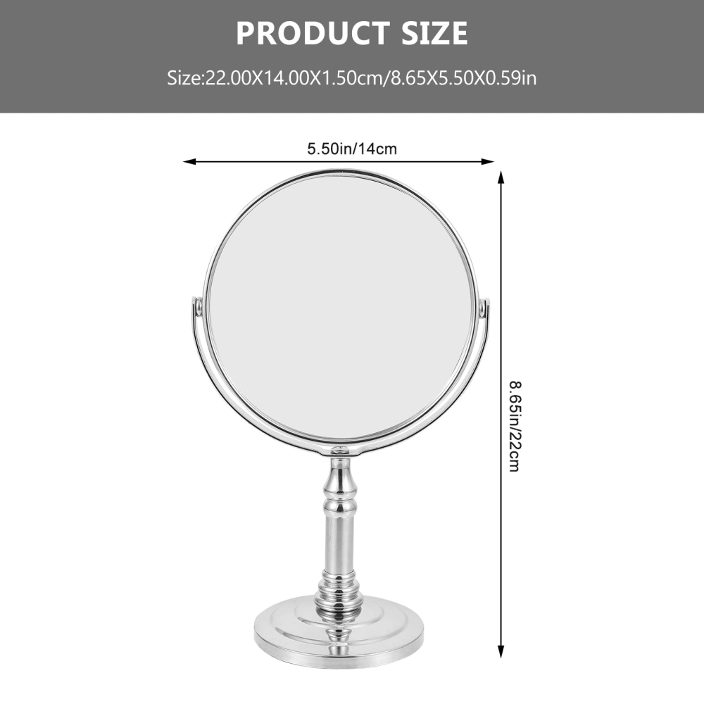 1 Pc Metal Mirror Desktop Mirror Double-sided Makeup Mirror Vanity Mirror