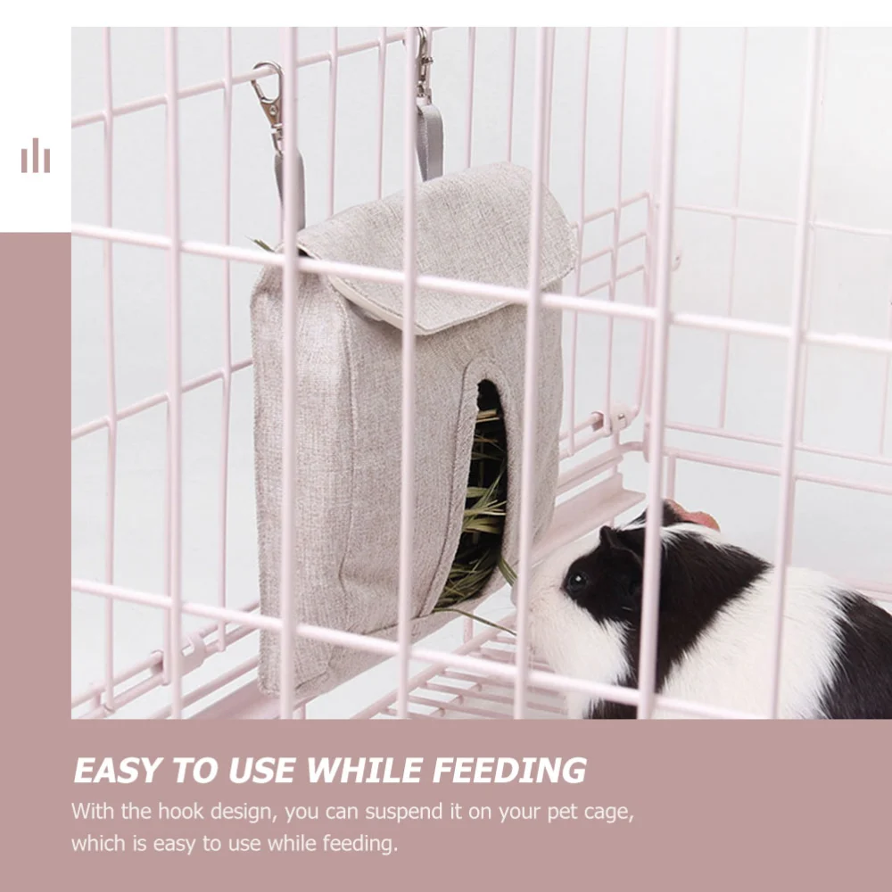 2Pcs Rabbit Cage Hay Feeder Hanging Hay Storage Bag Guinea Pig Accessories