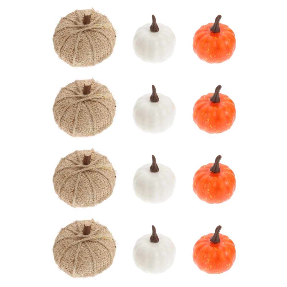 22pcs Artificial Pumpkin Decors Simulation Pumpkin Ornaments Foam Pumpkins