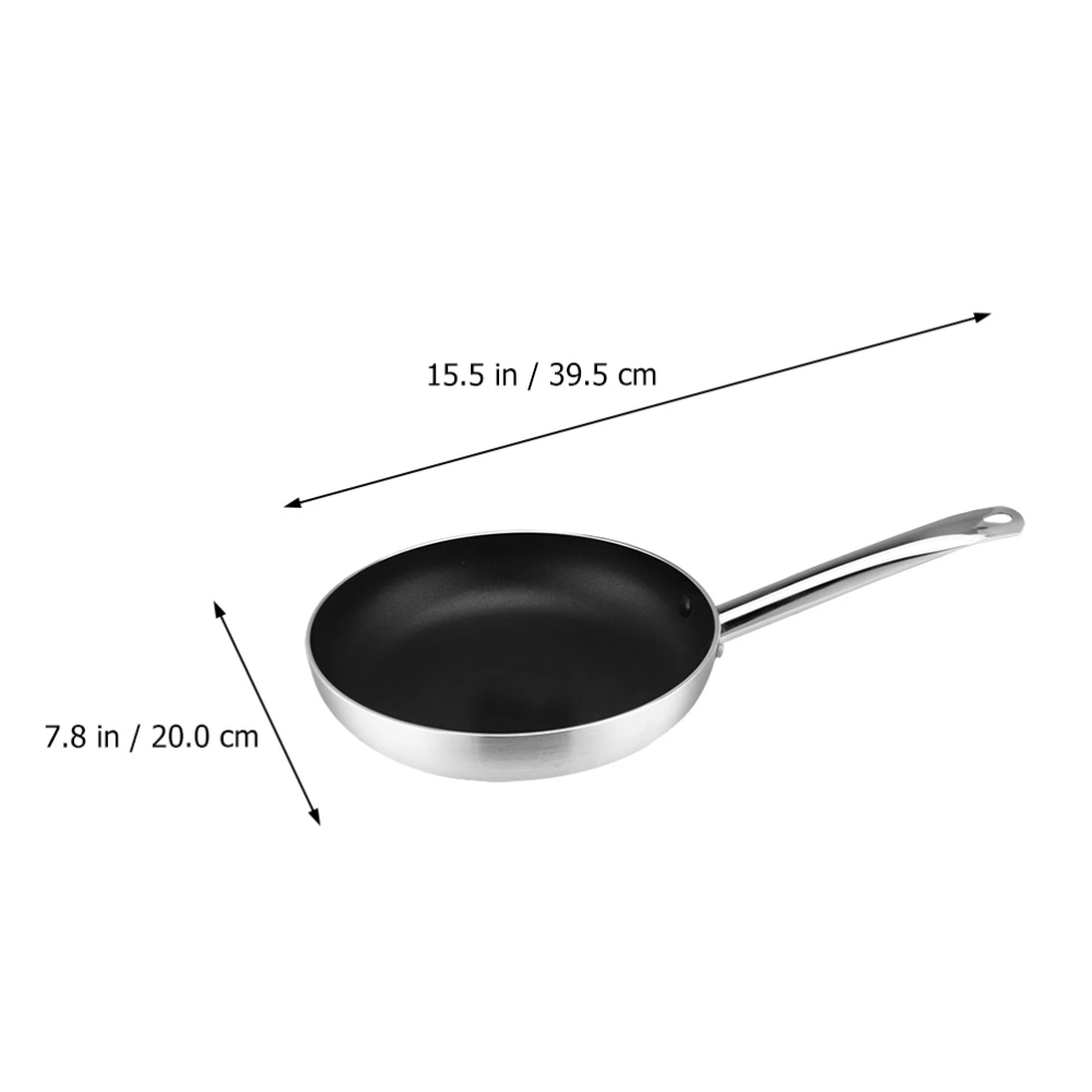 1 pc Wok Non-stick Wok Pan Food Pot Frying Pan Egg Frying Pan (Silver)