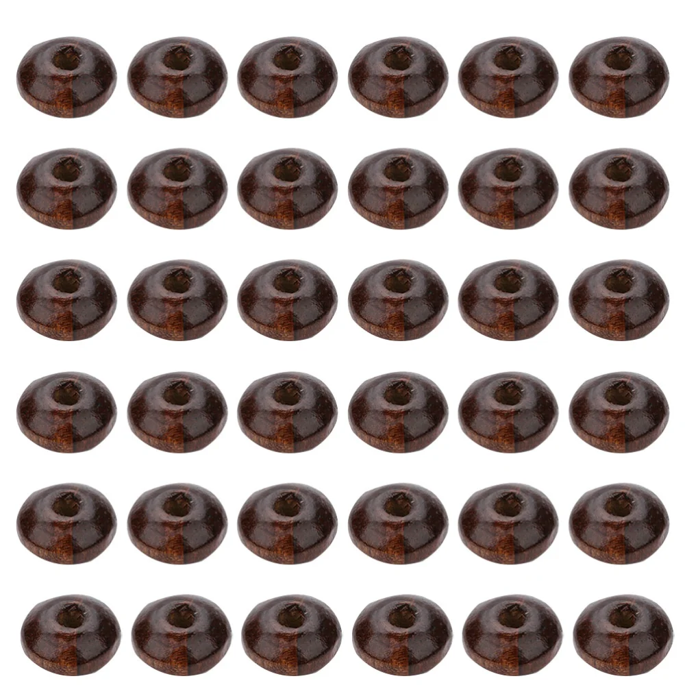 400 Pcs Thicken Wooden Beads Agate Flat Beads DIY Spacer Charms Jewelry Crafts Accessory for Home Bracelet Necklace Making (Coffee)