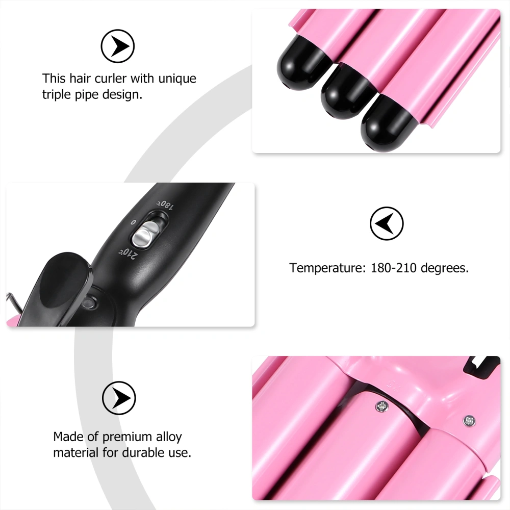 Hair Curling Iron 3 Barrels Alloy Temperature Adjustable Hair Styling Curler