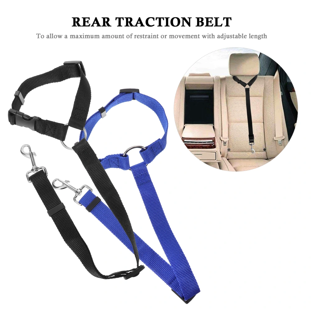 2pcs Car Pet Safety Belts Pet Collar Leash Belt Pet Seat Belt Pet Hauling Cable