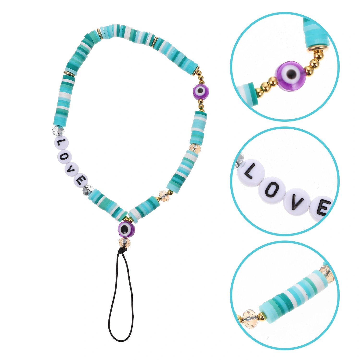 Acrylic Beaded Phone Strap Beaded Phone Lanyard Phone Hanging Wrist Strap