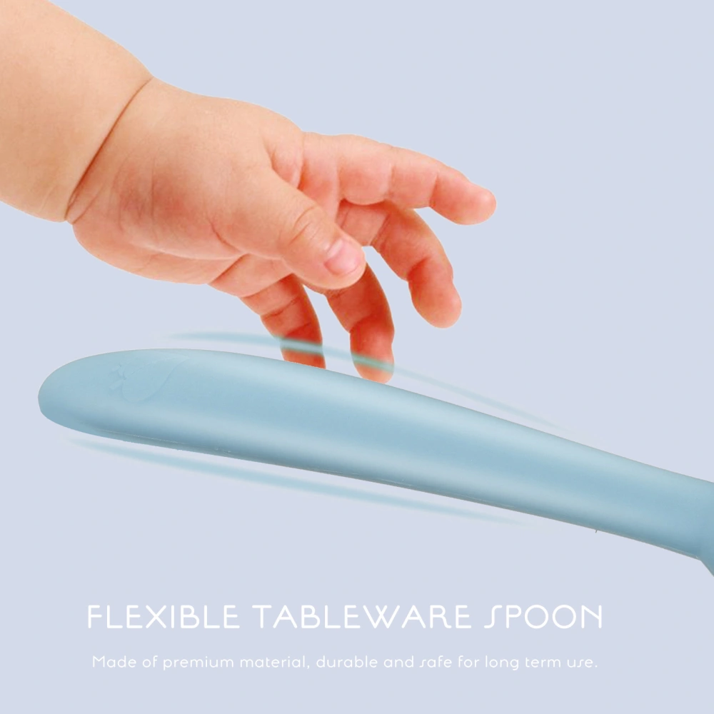 1pc Baby Utensils Flexible Tableware Spoon Infant Silicone Training Spoon