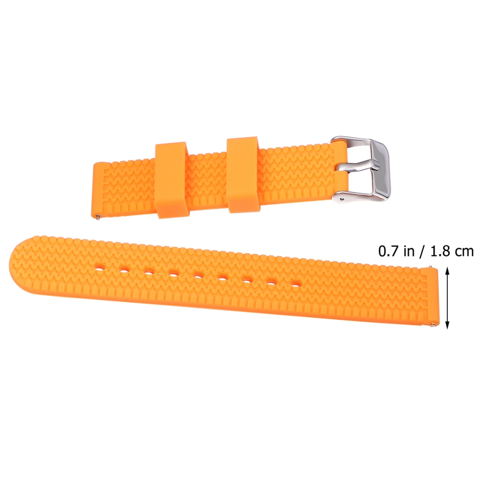 18mm Creative Exercise Tire Grain Environmentally Friendly Silicone Watchband Orange