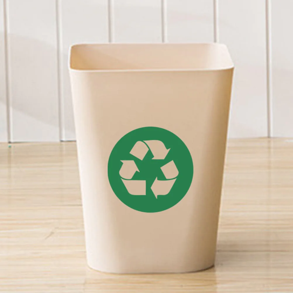 2pcs Adhesive Waste Sorting Stickers Trash Can Recycling Stickers Label Decors