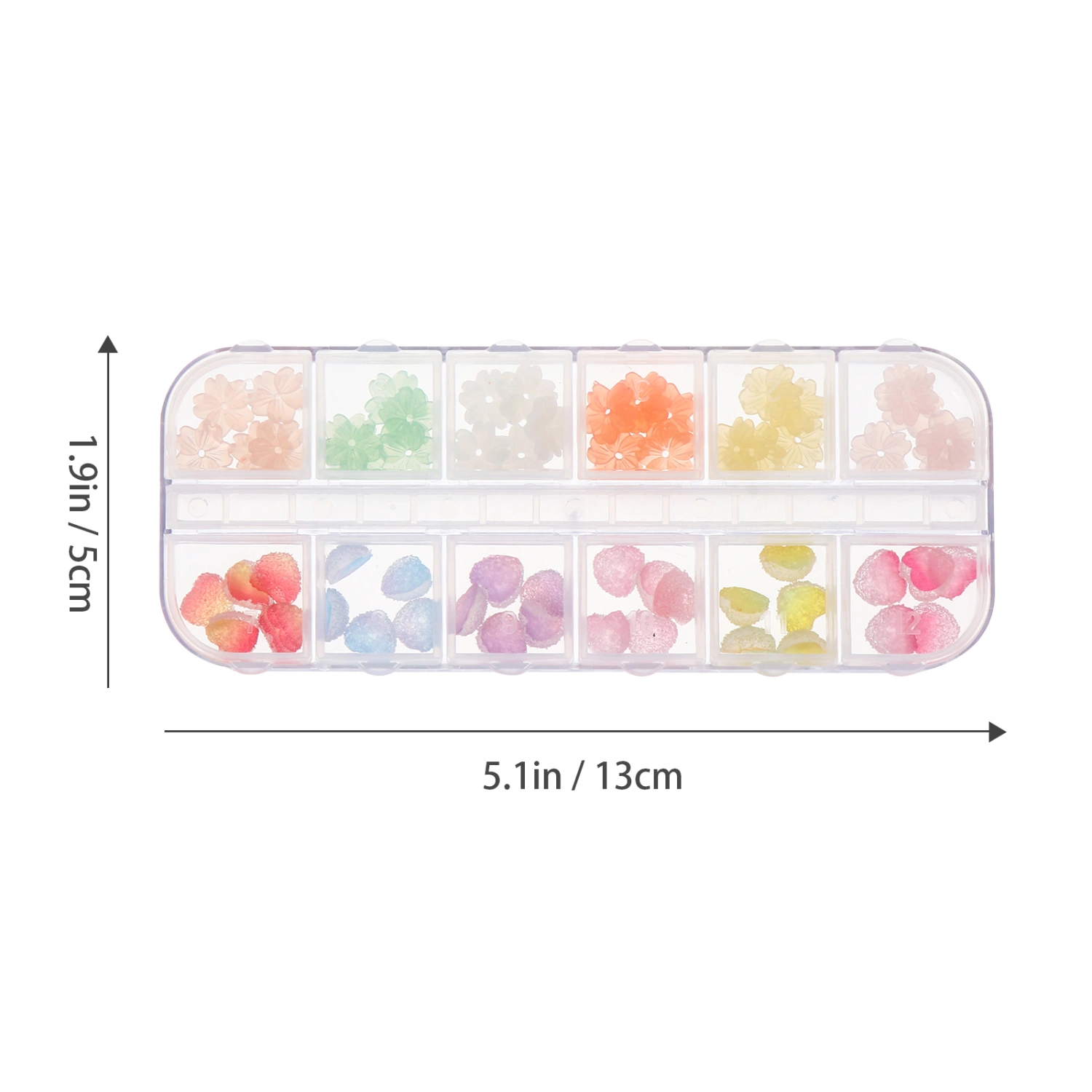 1 Box Nail Charm Flower and Heart Nail Art Decal Manicure Art Charm Decoration