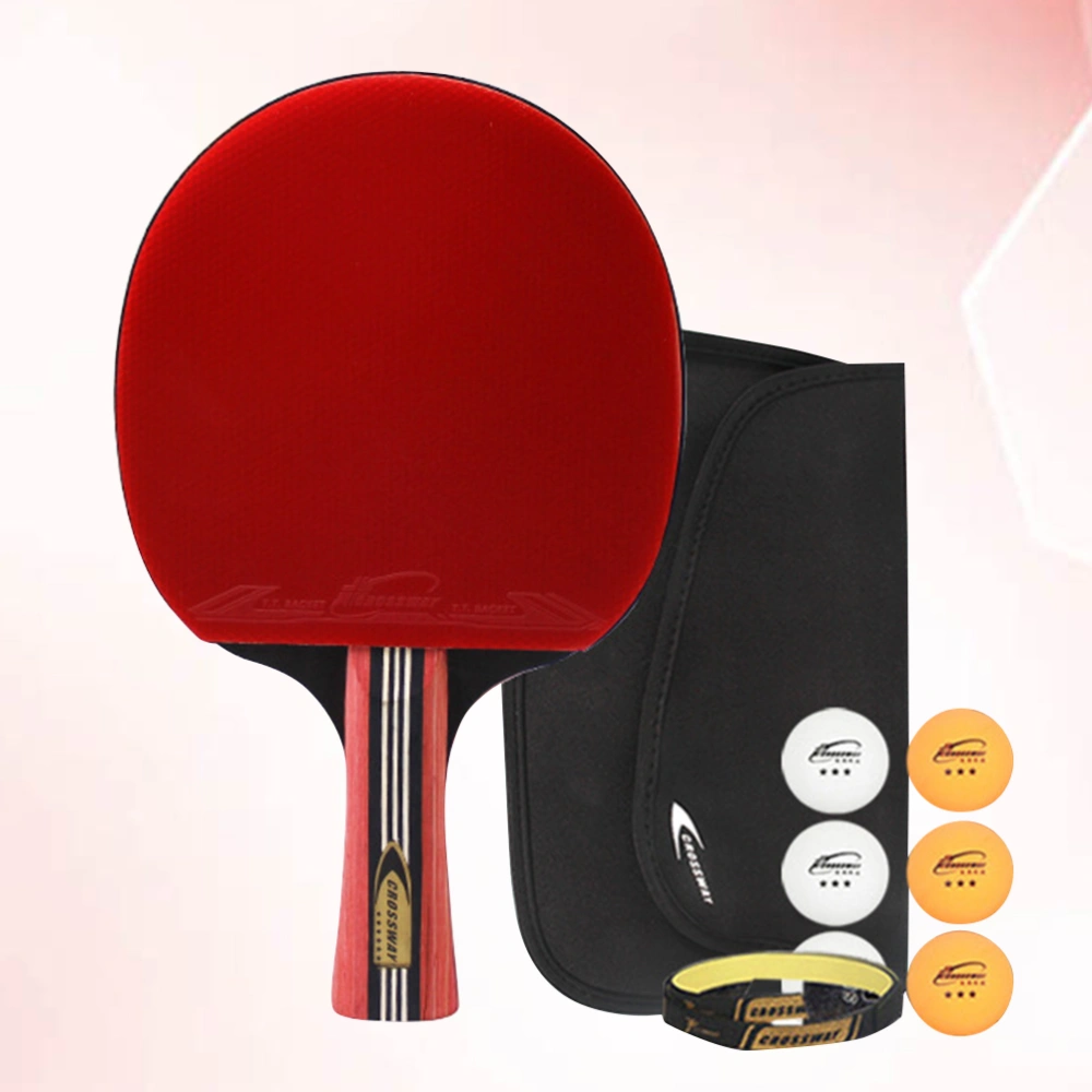 Six-star Table Tennis Rackets Anti-slip Grip Pong Racket Suitable for Professional Training (Horizontal Grip)