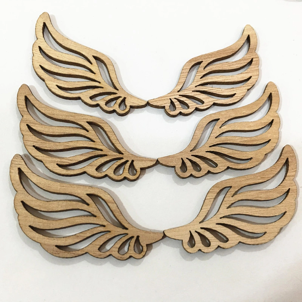 50pcs Angel Wings Wooden Patches Adorable No Hole Wood Chips Creative DIY Accessories for Crafts