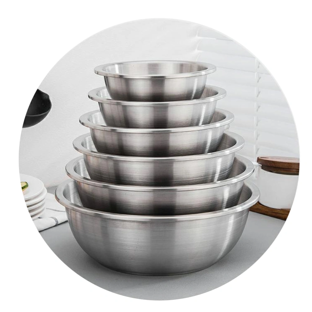 Stainless Steel Large Capacity Mixing Bowl Multifunctional Heavy-duty Non-skid Soup Pot Egg Mixing Food Container (14cm)