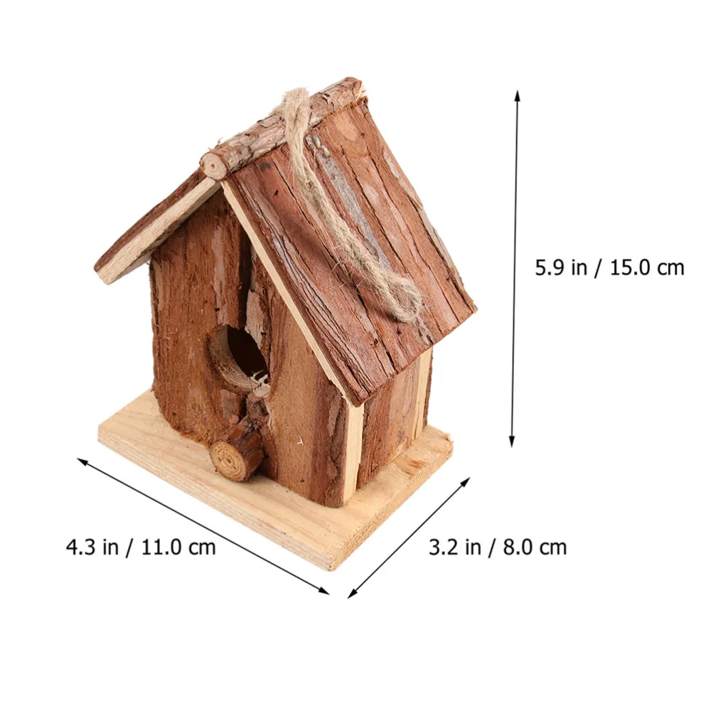 1PC Outdoor Birdcage Wood Bird Cage Double Slanted Design Bird Nest Ornament