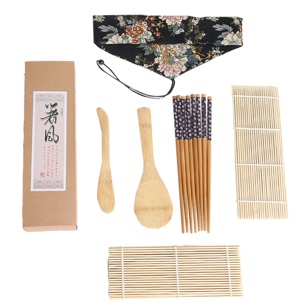 7Pcs Sushi Set Sushi Maker Rolling Mat Nigiri Dishes Rice Spoon Bamboo Sticks To Make Your Own Gift for Beginners