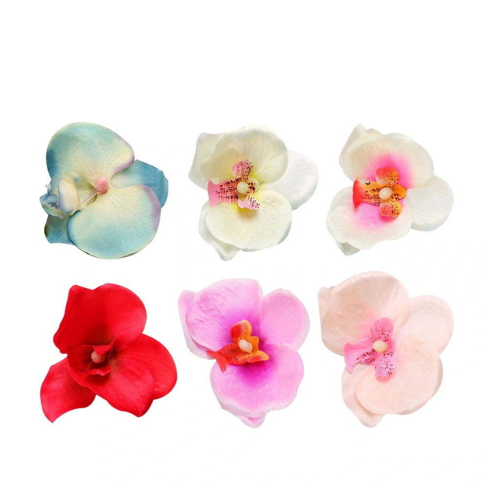 18pcs Simulation Orchid Silk Flower Heads Home Wedding Cake Decoration Accessories (Size S - Random Color)