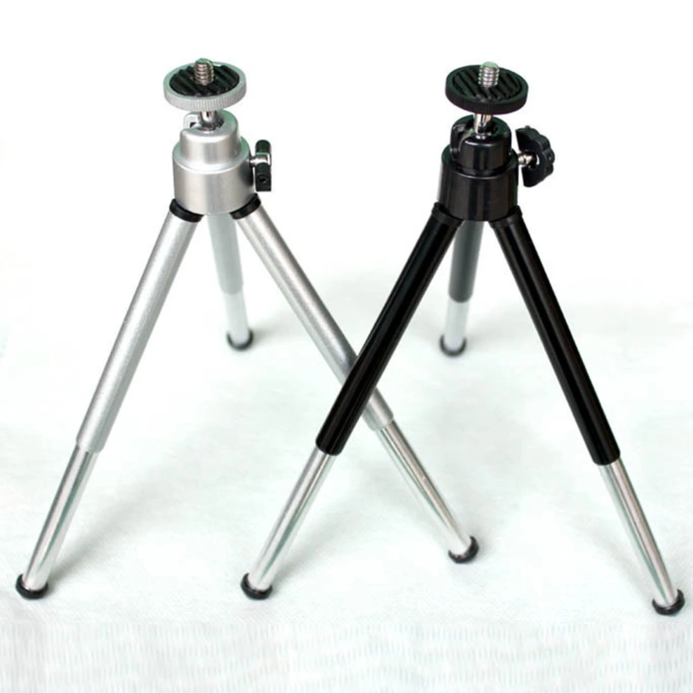 2PCS Mini Mobile Phone Tripod Telescopic Two-segment Tripod Small Desktop Photographying Tripod Digital SLR Camera Holder for Friends (Black)