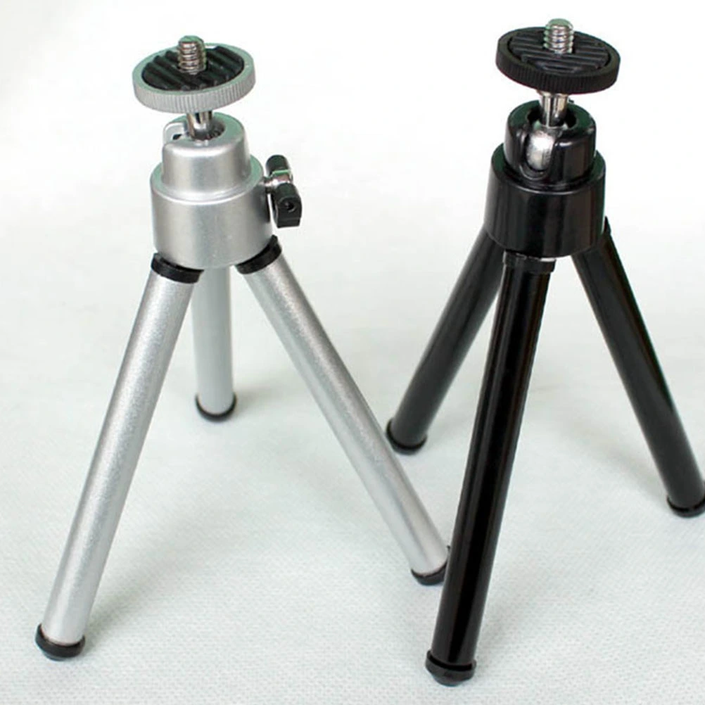 2PCS Mini Mobile Phone Tripod Telescopic Two-segment Tripod Small Desktop Photographying Tripod Digital SLR Camera Holder for Friends (Black)