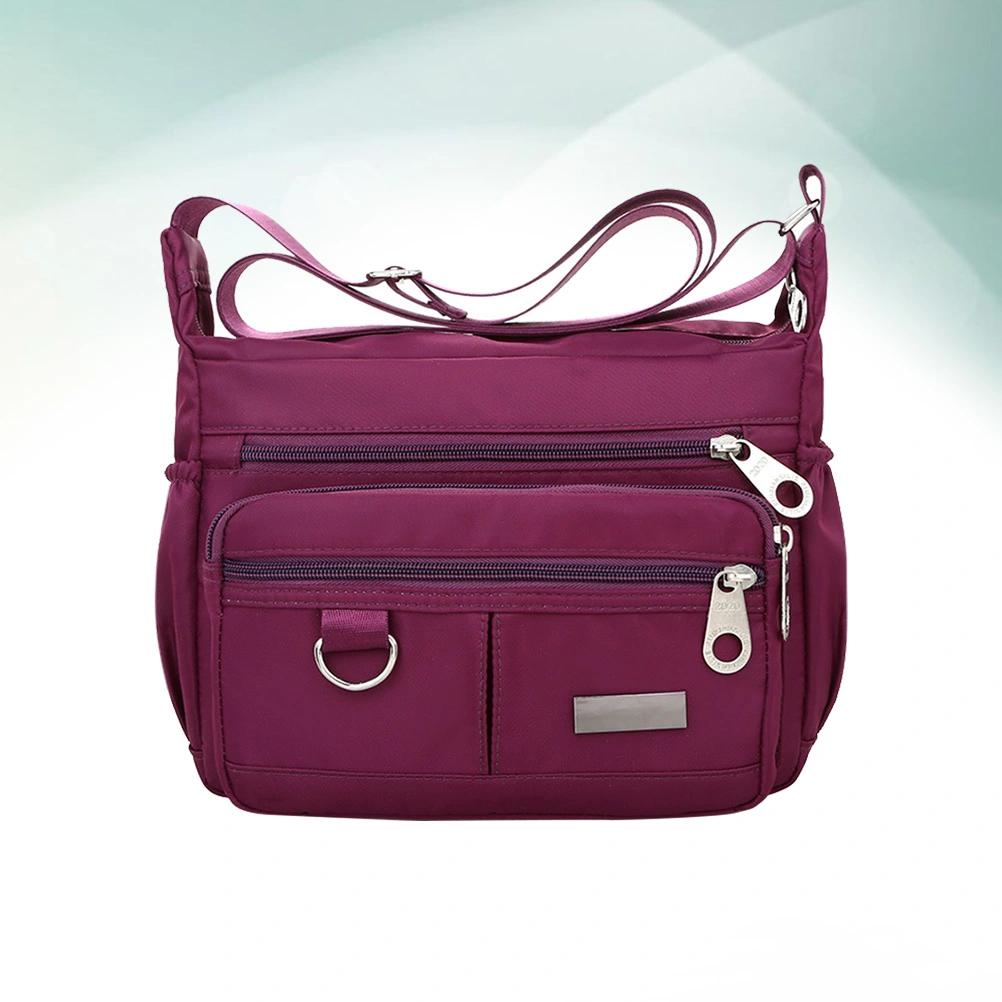 Waterproof Oxford Cloth Mother Handbag Casual Shoulder Bag Crossbody Bag Large Capacity Shoulder Tote Travel Bag for Ladies (Purple)