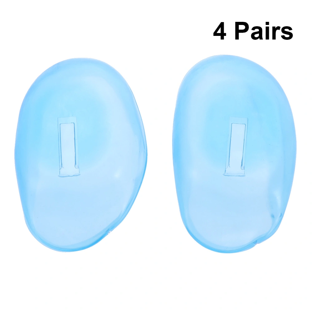 4 Pairs Silicone Ear Protectors Ear Shield Ear Protective Cover Dyeing Supplies for Hair Salon (Sky Blue)