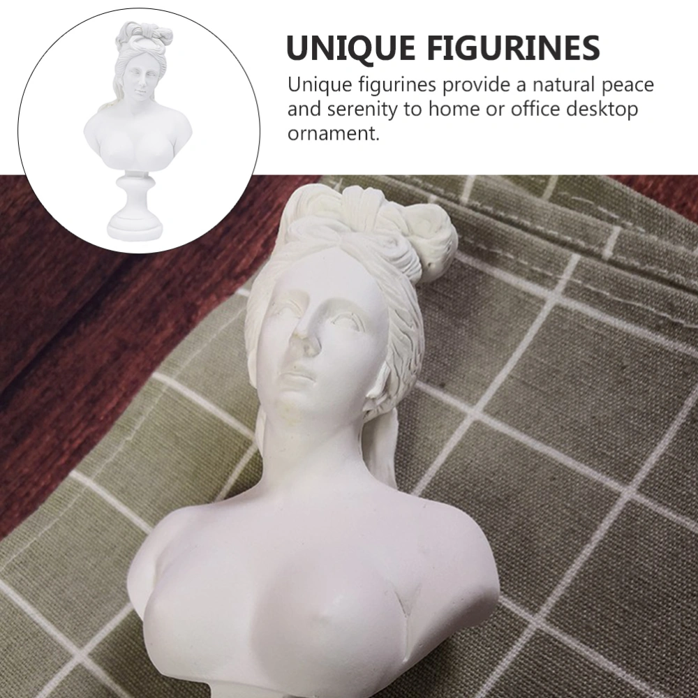 1Pc Antique Figurine Tabletop Ornament Resin Sculpture Figure Statue (White)