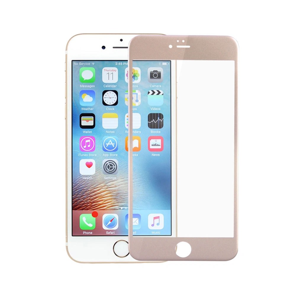 Screen Protector 3D Curved Coated Tempered Glass Film Full Cover for iPhone 6 plus (Gold)