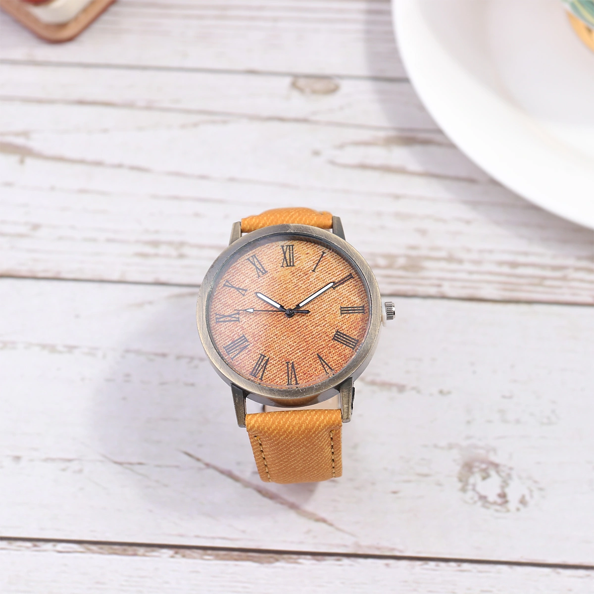 Canvas Watch Fashion Wrist Watch Fashion Quartz Watch Delicate Wrist Decoration Orange