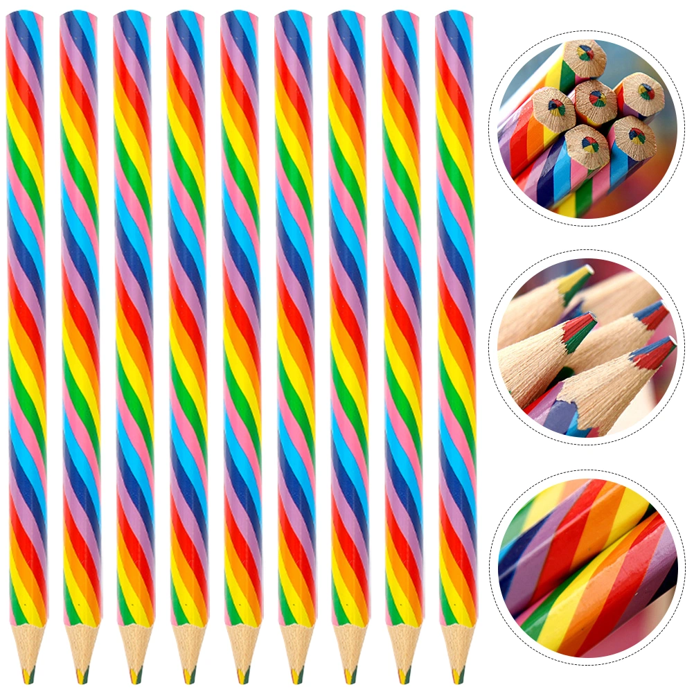 12Pcs Rainbow Kids Pencils Children Pencils Painting Pencils Kids Prizes Writing Pencils