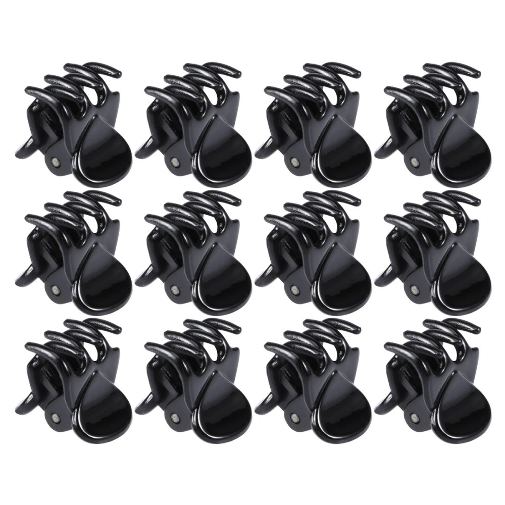 12pcs Hair Claw Mini Small Hair Claw Jaw Clip Hair Pin for Women Girls (Black)