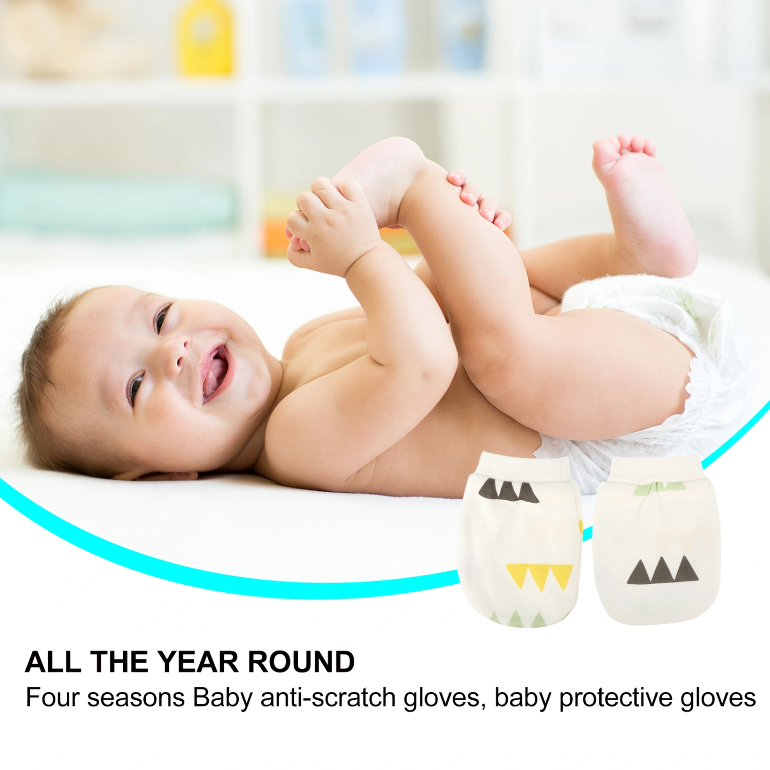 7 Pairs Baby Anti-scratch Face Mittens Cotton Infant Gloves No Scratch Gloves