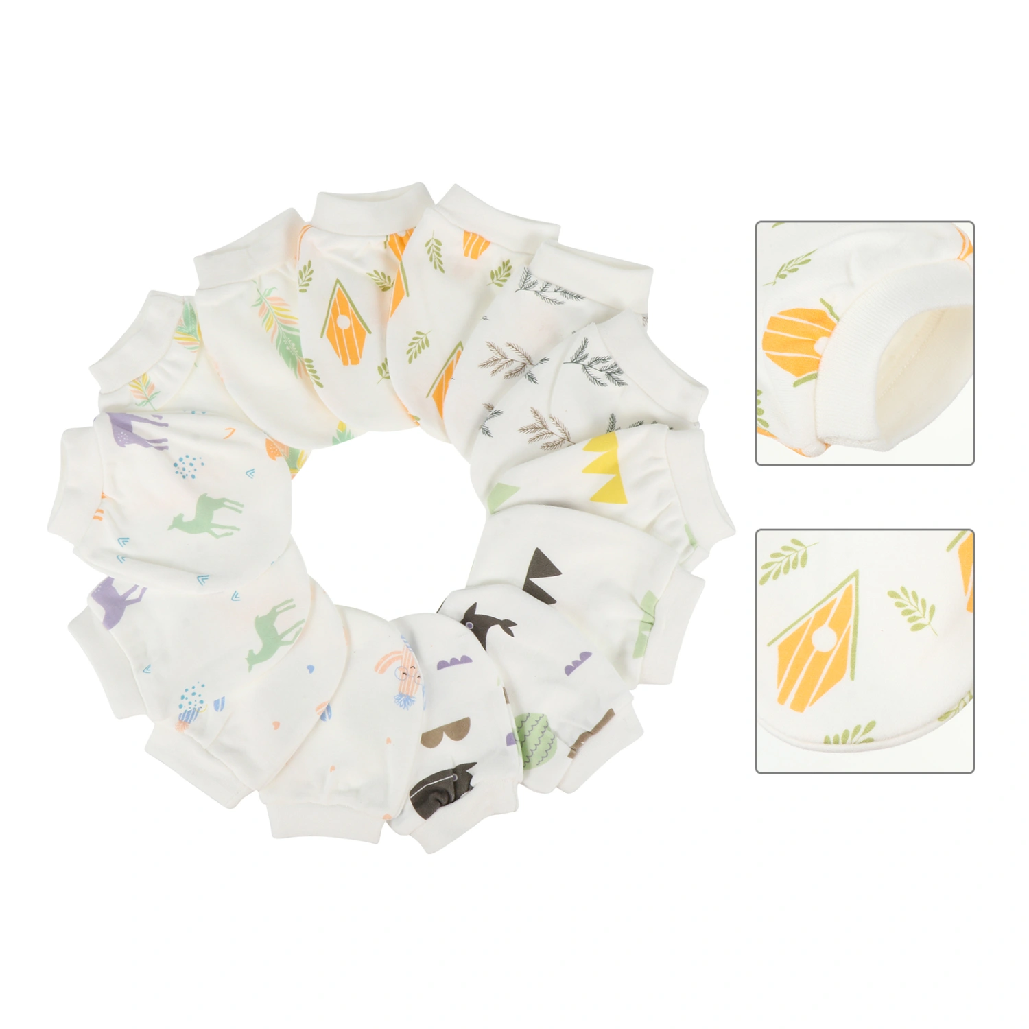 7 Pairs Baby Anti-scratch Face Mittens Cotton Infant Gloves No Scratch Gloves